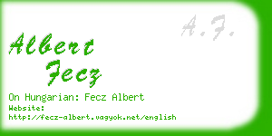 albert fecz business card